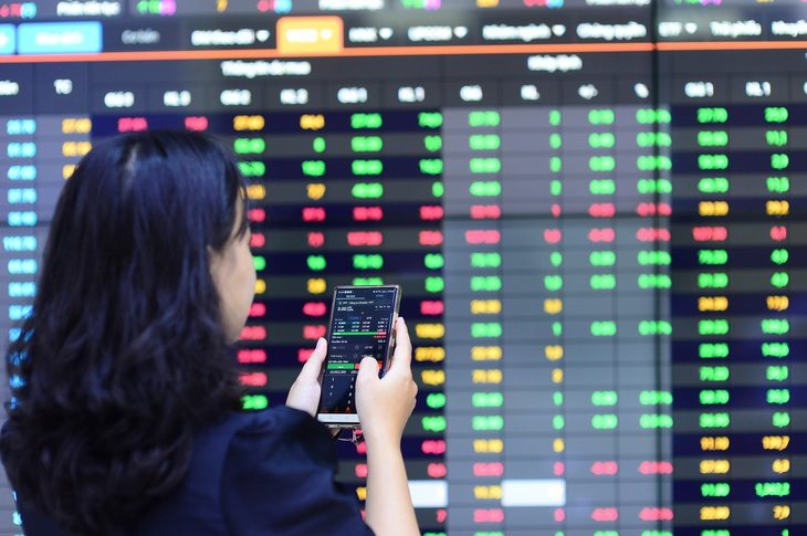 Cổ phiếu điện, dầu khí tăng kéo VN-Index đi lên - Ảnh: QUANG ĐỊNH